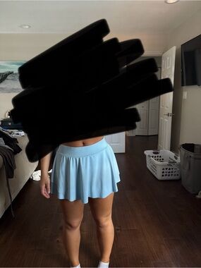 Light Blue Women’s Layered Mini Skirt